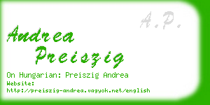 andrea preiszig business card